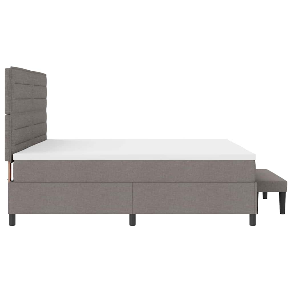 Boxspringbed met hoofdeinde Taupe 200 x 200 cm Stof is nu te koop bij PeponiXL, paradijselijk wonen!