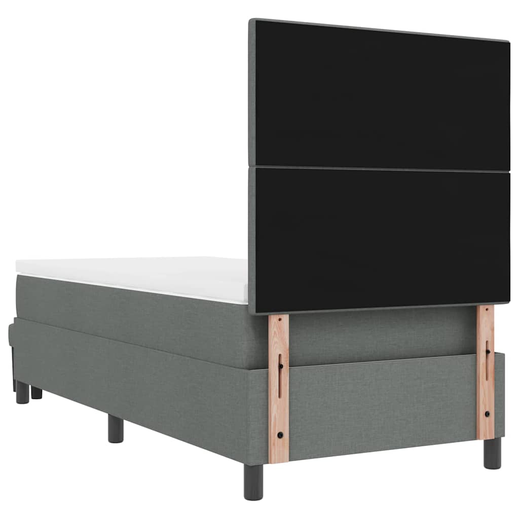 Boxspringbed met hoofdeinde Donkergrijs 80 x 200 cm Stof is nu te koop bij PeponiXL, paradijselijk wonen!