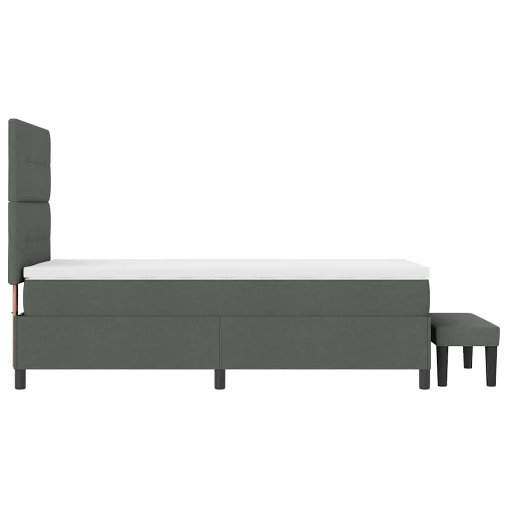 Boxspringbed met hoofdeinde Donkergrijs 80 x 200 cm Stof is nu te koop bij PeponiXL, paradijselijk wonen!