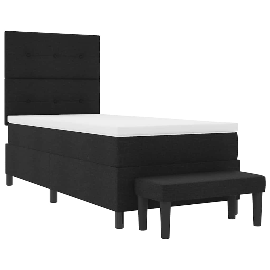 Boxspringbed met hoofdeinde Zwart 80 x 200 cm Stof is nu te koop bij PeponiXL, paradijselijk wonen!