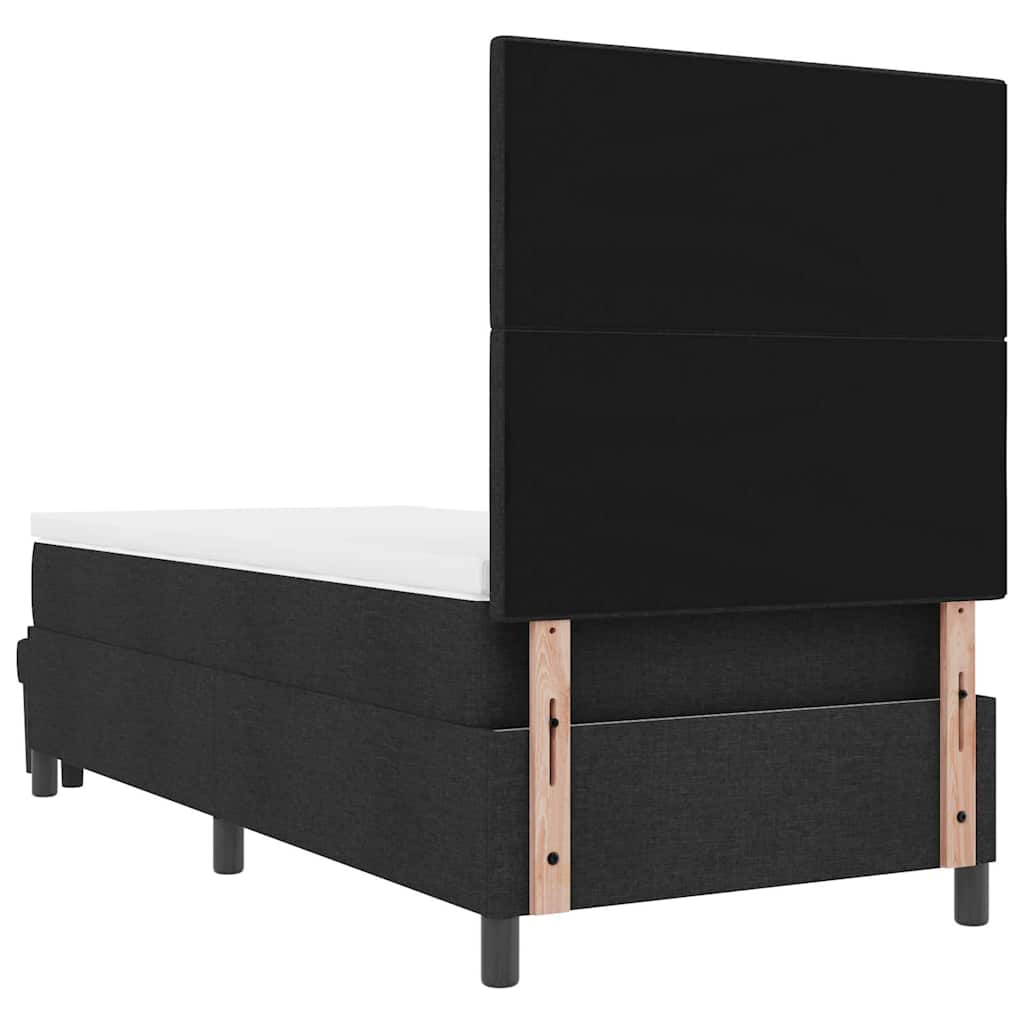Boxspringbed met hoofdeinde Zwart 80 x 200 cm Stof is nu te koop bij PeponiXL, paradijselijk wonen!