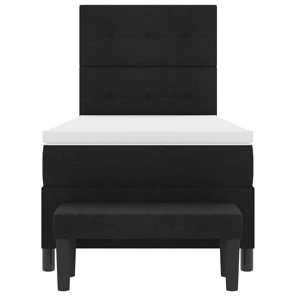 Boxspringbed met hoofdeinde Zwart 80 x 200 cm Stof is nu te koop bij PeponiXL, paradijselijk wonen!