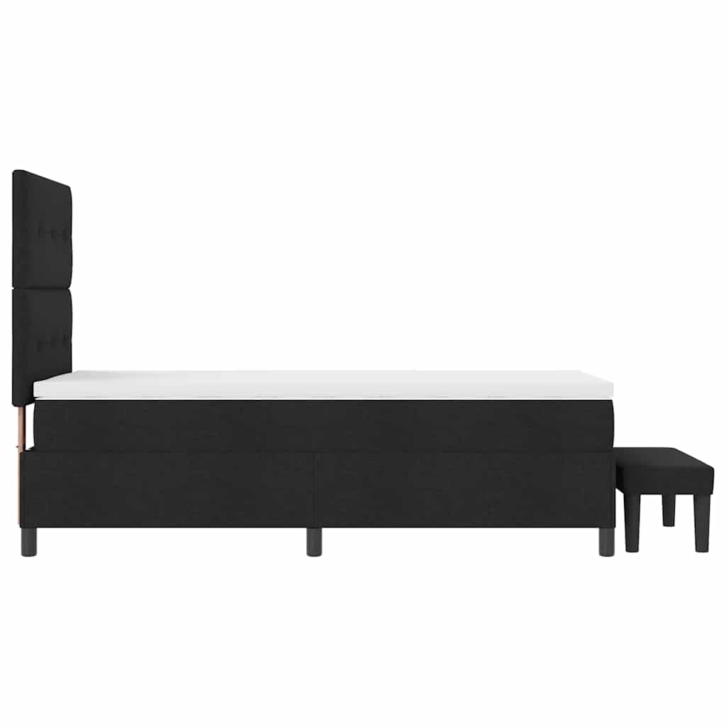 Boxspringbed met hoofdeinde Zwart 80 x 200 cm Stof is nu te koop bij PeponiXL, paradijselijk wonen!