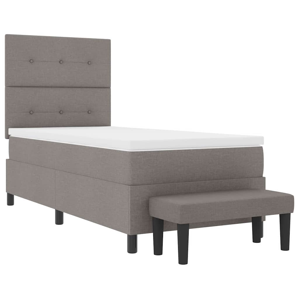 Boxspringbed met hoofdeinde Taupe 90 x 190 cm Stof is nu te koop bij PeponiXL, paradijselijk wonen!
