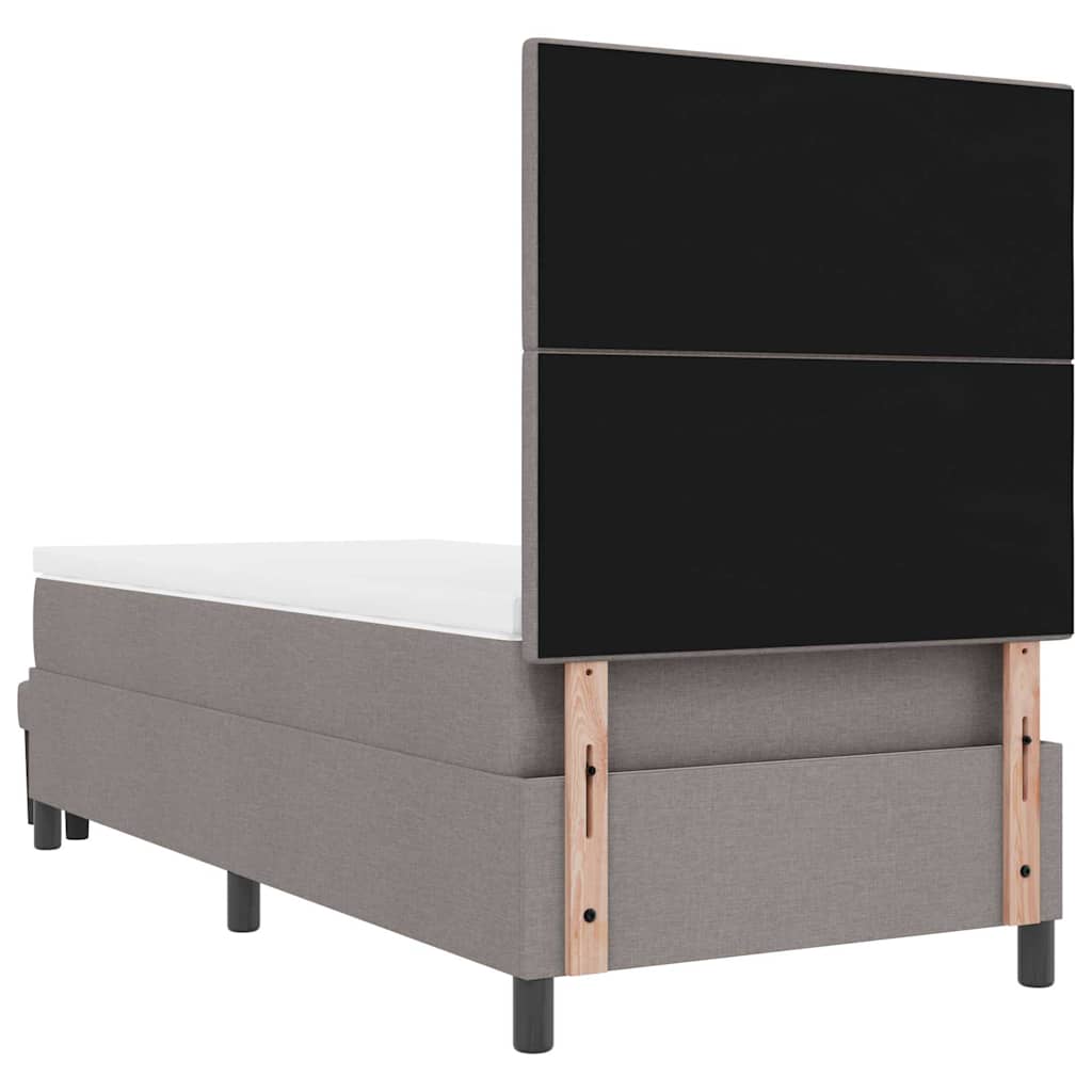 Boxspringbed met hoofdeinde Taupe 90 x 190 cm Stof is nu te koop bij PeponiXL, paradijselijk wonen!