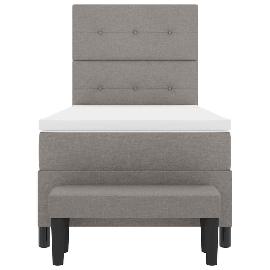 Boxspringbed met hoofdeinde Taupe 90 x 190 cm Stof is nu te koop bij PeponiXL, paradijselijk wonen!