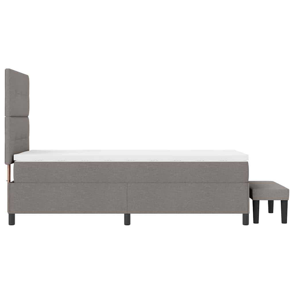 Boxspringbed met hoofdeinde Taupe 90 x 190 cm Stof is nu te koop bij PeponiXL, paradijselijk wonen!