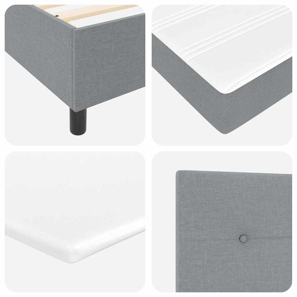 Boxspringbed met hoofdeinde Lichtgrijs 90 x 200 cm Stof is nu te koop bij PeponiXL, paradijselijk wonen!