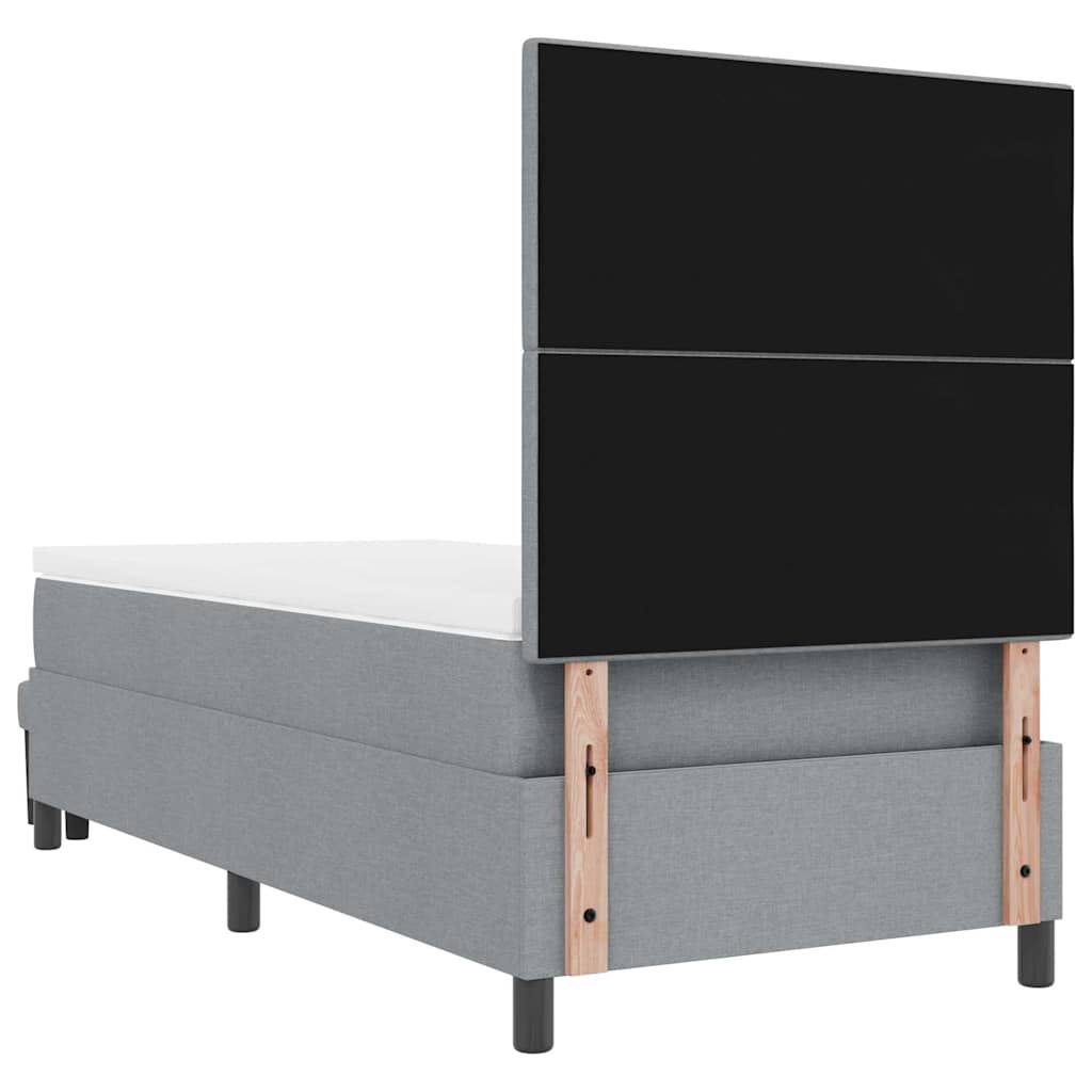 Boxspringbed met hoofdeinde Lichtgrijs 90 x 200 cm Stof is nu te koop bij PeponiXL, paradijselijk wonen!