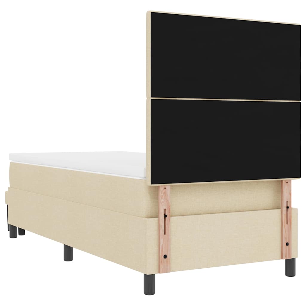 Boxspringbed met hoofdeinde Crème 100 x 200 cm Stof is nu te koop bij PeponiXL, paradijselijk wonen!