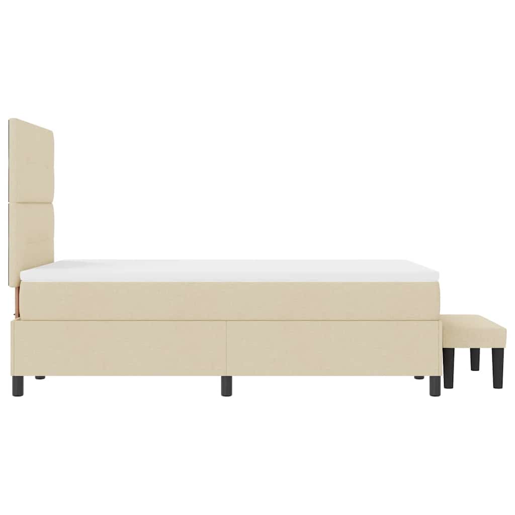 Boxspringbed met hoofdeinde Crème 120 x 190 cm Stof is nu te koop bij PeponiXL, paradijselijk wonen!