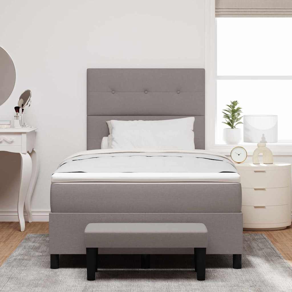 Boxspringbed met matras met hoofdeinde Taupe 120 x 200 cm Stof is nu te koop bij PeponiXL, paradijselijk wonen!