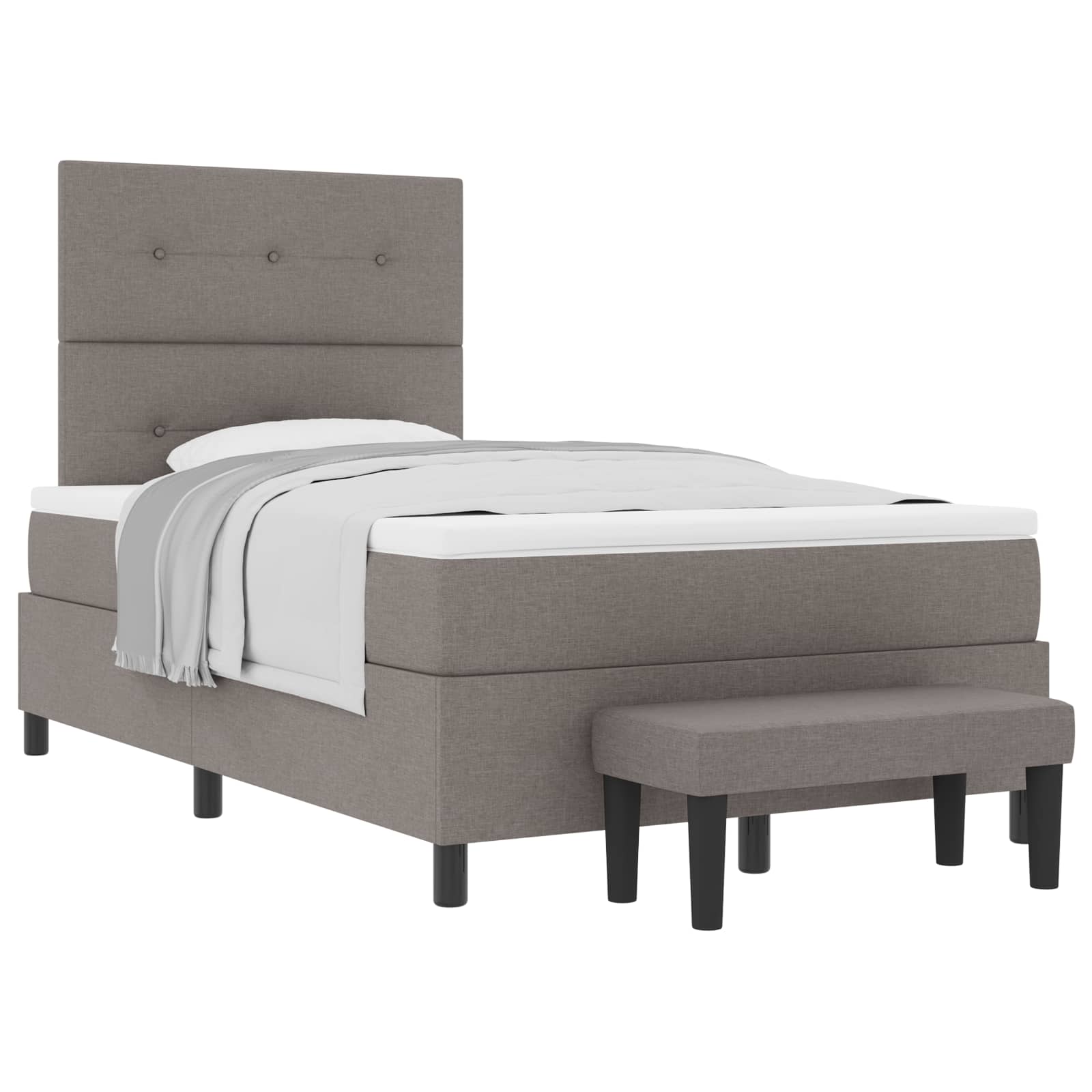 Boxspringbed met matras met hoofdeinde Taupe 120 x 200 cm Stof is nu te koop bij PeponiXL, paradijselijk wonen!