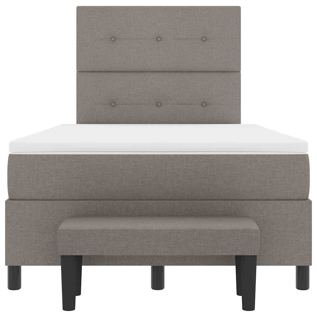 Boxspringbed met matras met hoofdeinde Taupe 120 x 200 cm Stof is nu te koop bij PeponiXL, paradijselijk wonen!