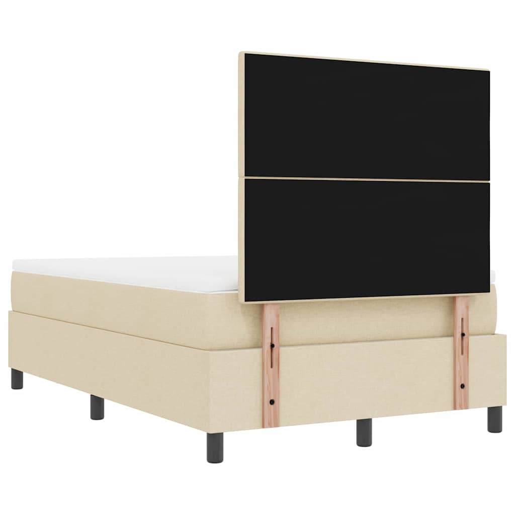 Boxspringbed met matras met hoofdeinde Crème 120 x 200 cm Stof is nu te koop bij PeponiXL, paradijselijk wonen!