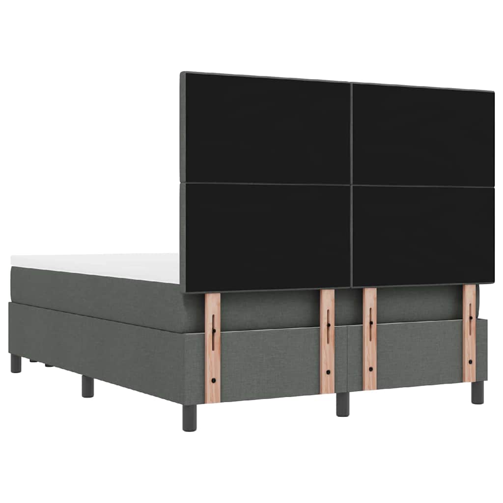 Boxspringbed met kussen Donkergrijs 140 x 190 cm Stof is nu te koop bij PeponiXL, paradijselijk wonen!