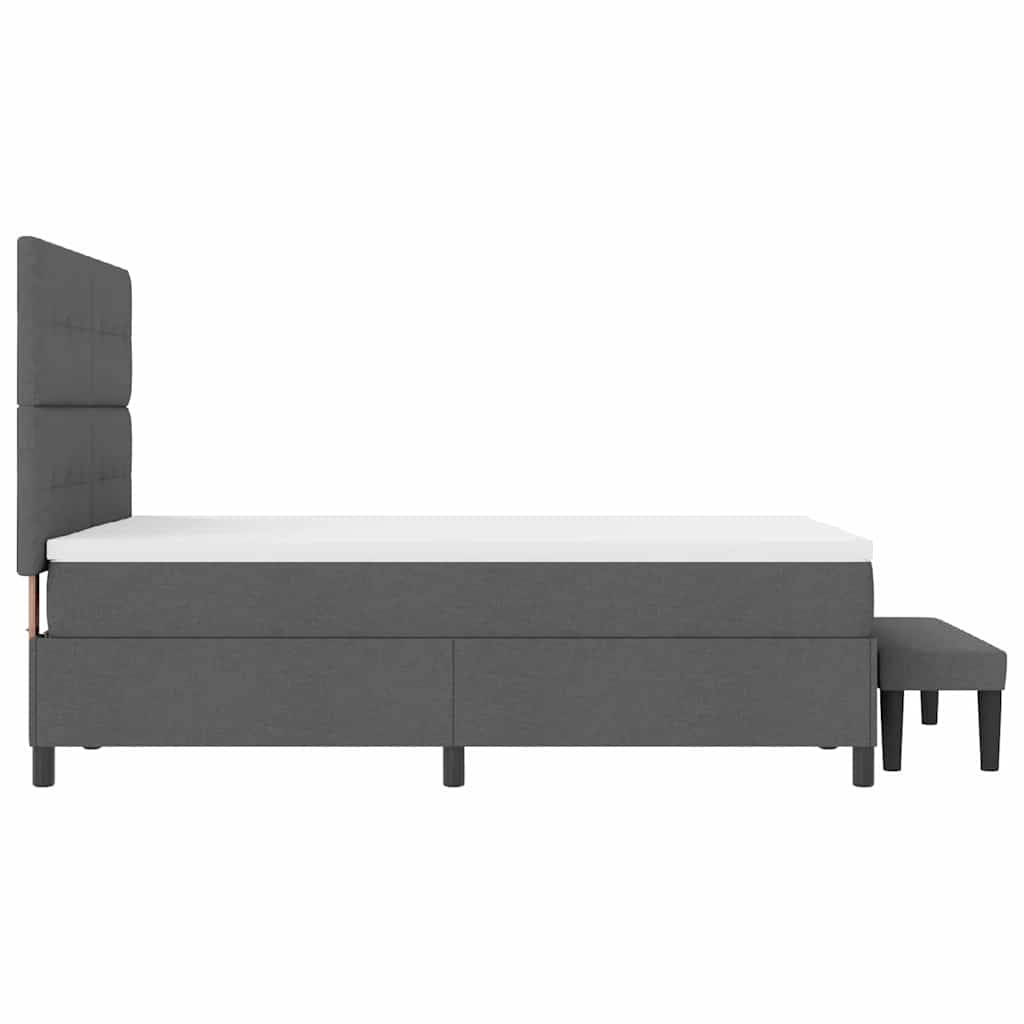 Boxspringbed met kussen Donkergrijs 140 x 190 cm Stof is nu te koop bij PeponiXL, paradijselijk wonen!