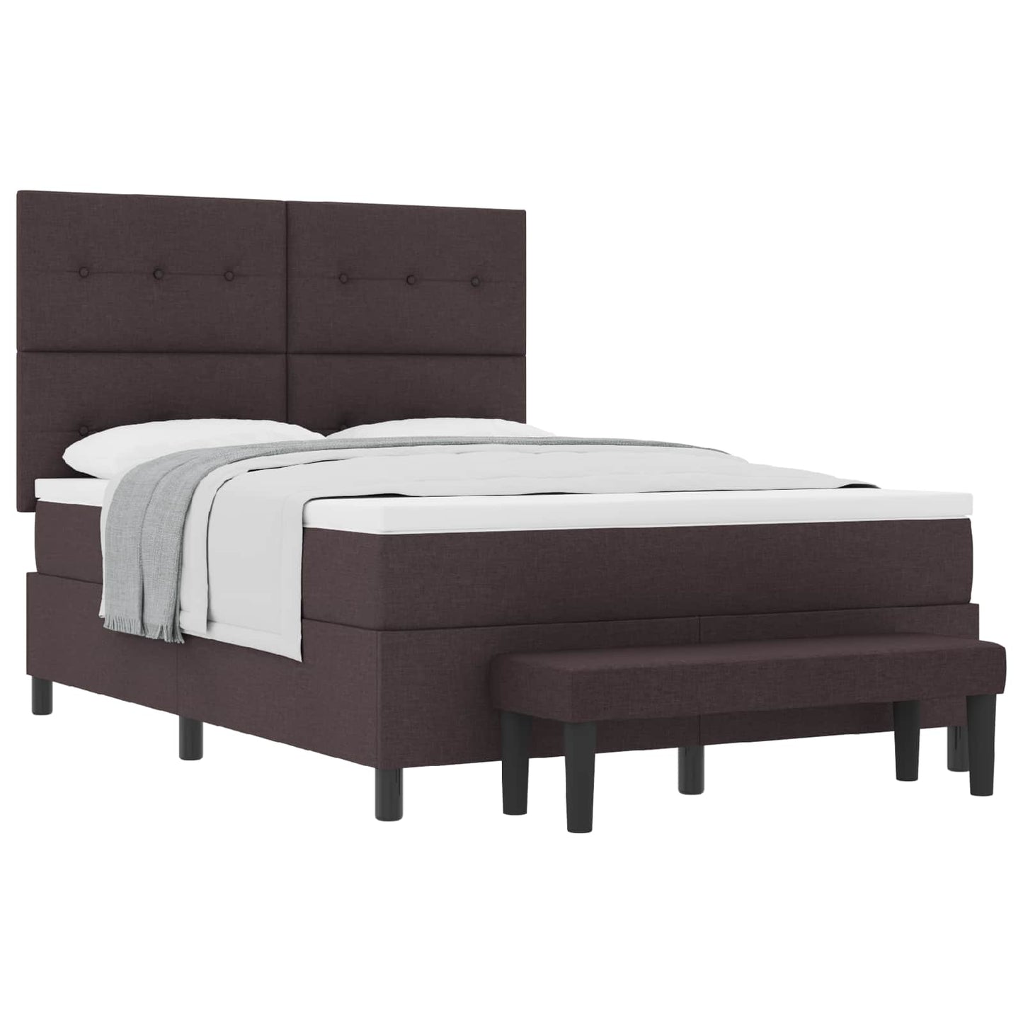 Boxspringbed met hoofdeinde Donkerbruin 140 x 190 cm Stof is nu te koop bij PeponiXL, paradijselijk wonen!