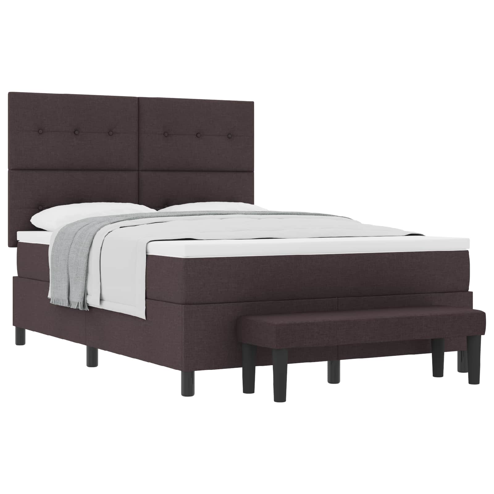 Boxspringbed met hoofdeinde Donkerbruin 140 x 190 cm Stof is nu te koop bij PeponiXL, paradijselijk wonen!