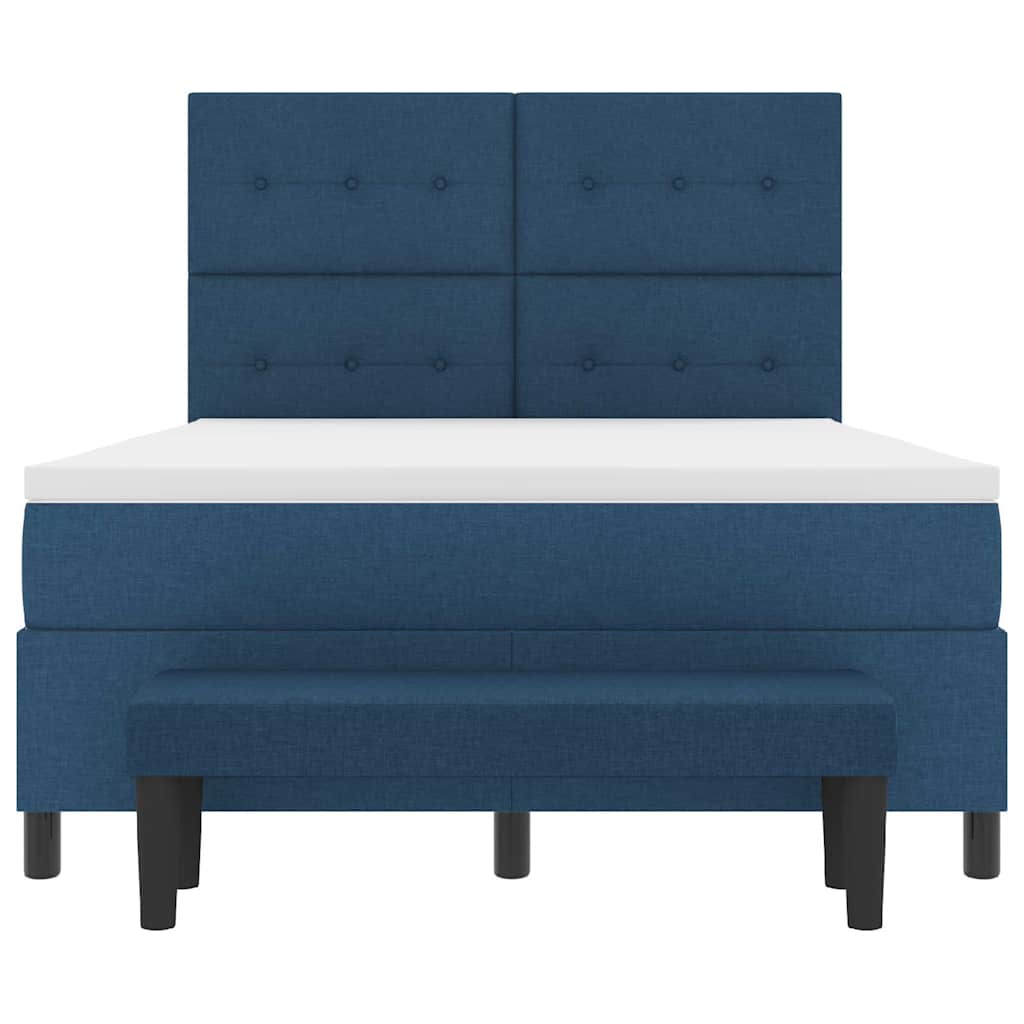 Boxspringbed met hoofdeinde Blauw 140 x 190 cm Stof is nu te koop bij PeponiXL, paradijselijk wonen!