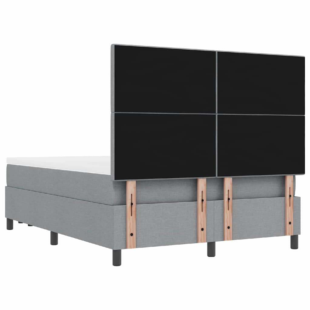 Boxspringbed met hoofdeinde Lichtgrijs 140 x 200 cm Stof is nu te koop bij PeponiXL, paradijselijk wonen!