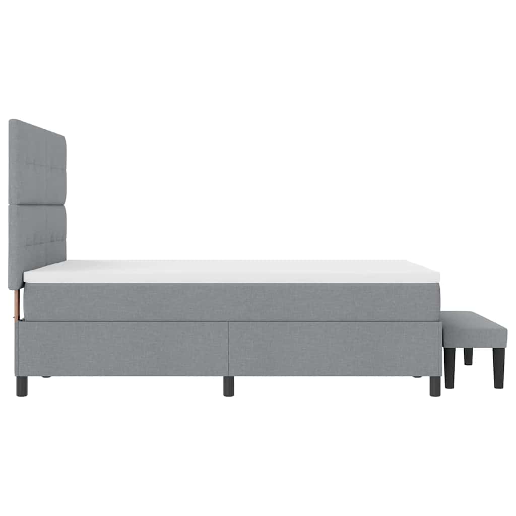 Boxspringbed met hoofdeinde Lichtgrijs 140 x 200 cm Stof is nu te koop bij PeponiXL, paradijselijk wonen!