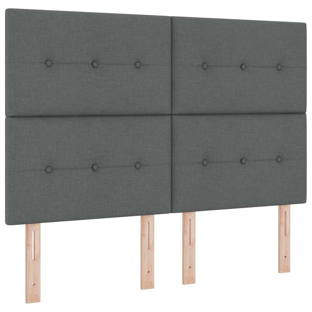 Boxspringbed met kussen Donkergrijs 140 x 200 cm Stof is nu te koop bij PeponiXL, paradijselijk wonen!