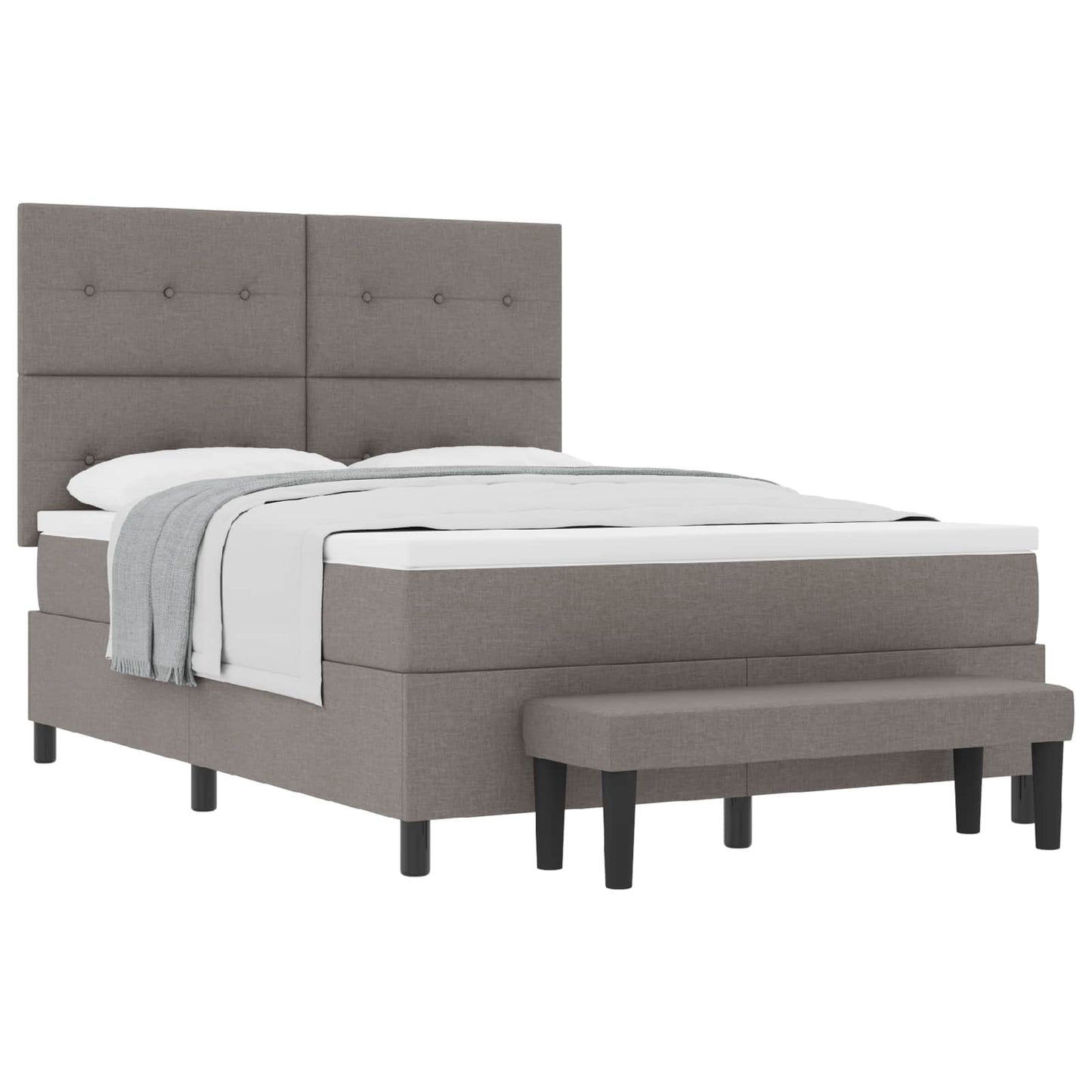 Boxspringbed met hoofdeinde Taupe 140 x 200 cm Stof is nu te koop bij PeponiXL, paradijselijk wonen!