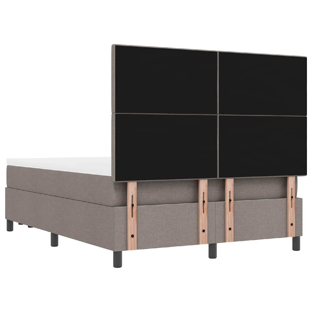 Boxspringbed met hoofdeinde Taupe 140 x 200 cm Stof is nu te koop bij PeponiXL, paradijselijk wonen!