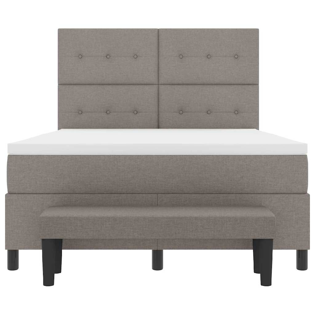 Boxspringbed met hoofdeinde Taupe 140 x 200 cm Stof is nu te koop bij PeponiXL, paradijselijk wonen!