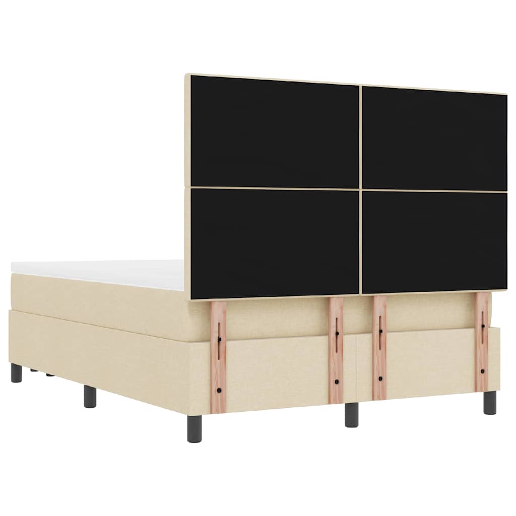 Boxspringbed met matras met hoofdeinde Crème 140 x 200 cm Stof is nu te koop bij PeponiXL, paradijselijk wonen!