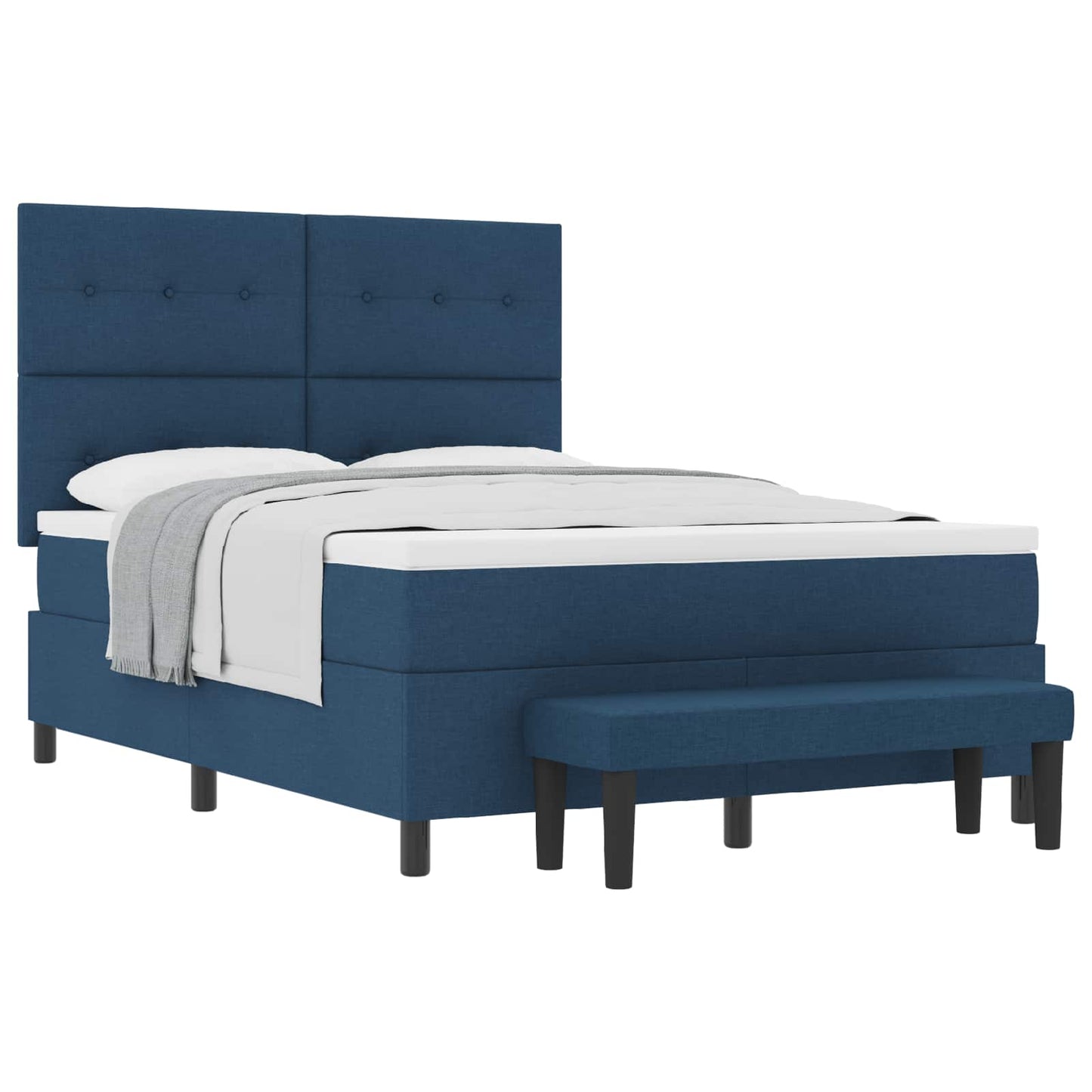 Boxspringbed met matras met hoofdeinde Blauw 140 x 200 cm Stof is nu te koop bij PeponiXL, paradijselijk wonen!