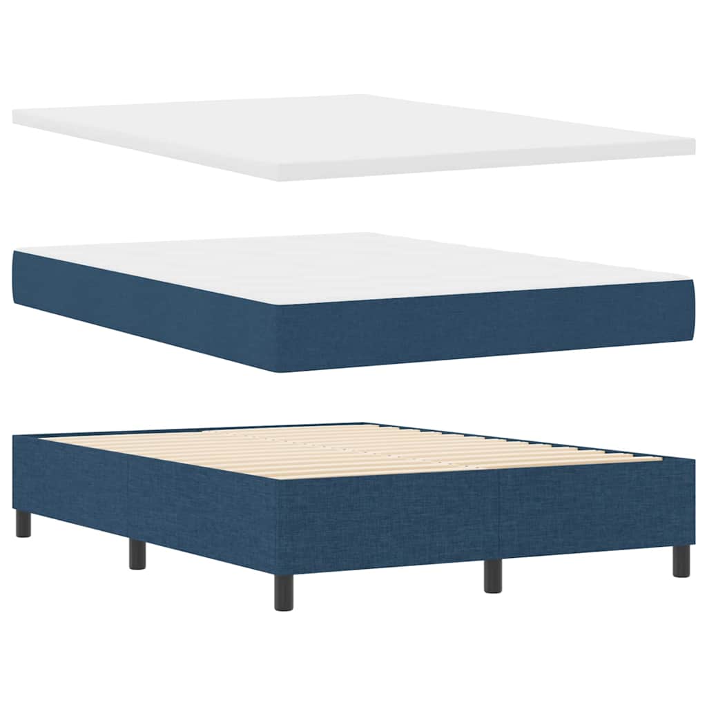 Boxspringbed met matras met hoofdeinde Blauw 140 x 200 cm Stof is nu te koop bij PeponiXL, paradijselijk wonen!