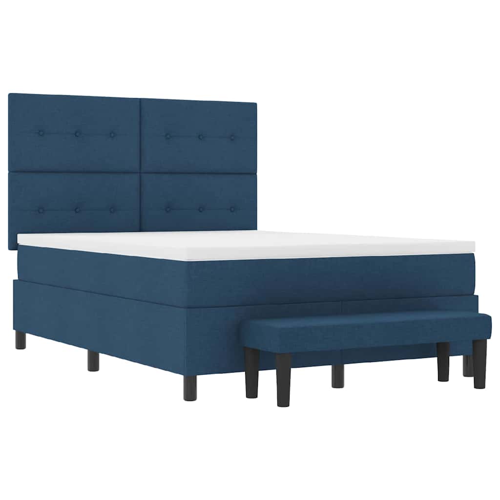 Boxspringbed met matras met hoofdeinde Blauw 140 x 200 cm Stof is nu te koop bij PeponiXL, paradijselijk wonen!