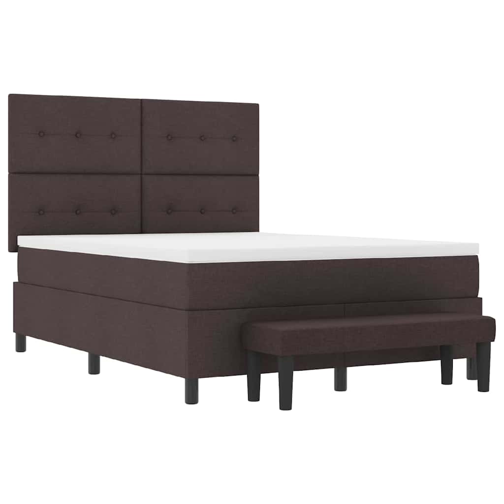 Boxspringbed met hoofdeinde Donkerbruin 160 x 200 cm Stof is nu te koop bij PeponiXL, paradijselijk wonen!