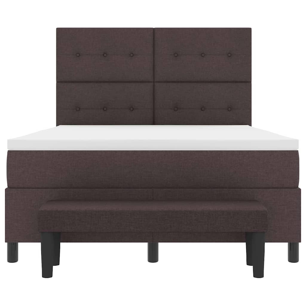 Boxspringbed met hoofdeinde Donkerbruin 160 x 200 cm Stof is nu te koop bij PeponiXL, paradijselijk wonen!
