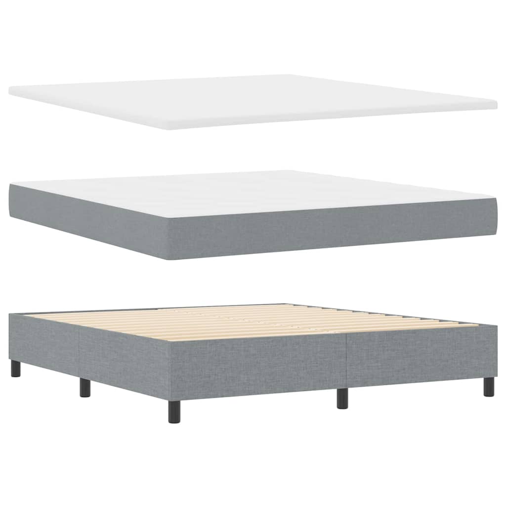Boxspringbed met hoofdeinde Lichtgrijs 180 x 200 cm Stof is nu te koop bij PeponiXL, paradijselijk wonen!