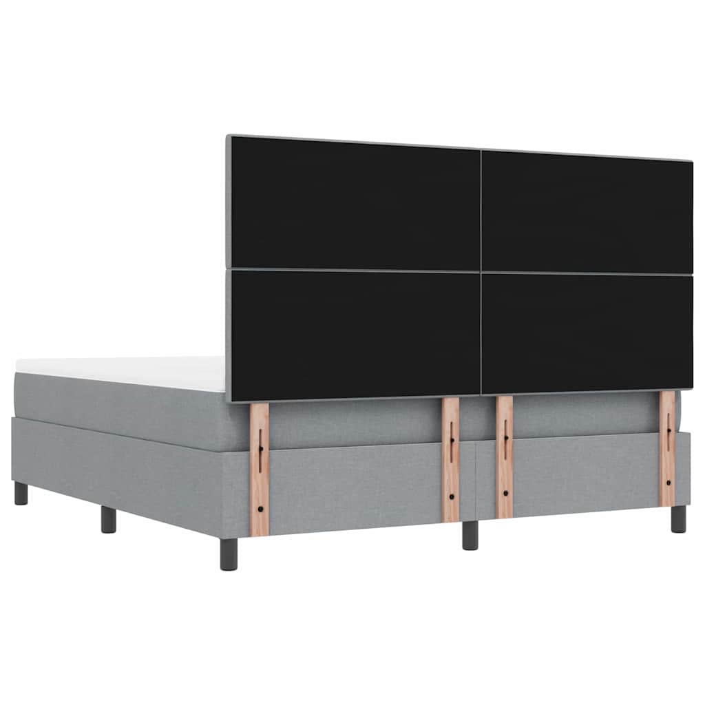 Boxspringbed met hoofdeinde Lichtgrijs 180 x 200 cm Stof is nu te koop bij PeponiXL, paradijselijk wonen!