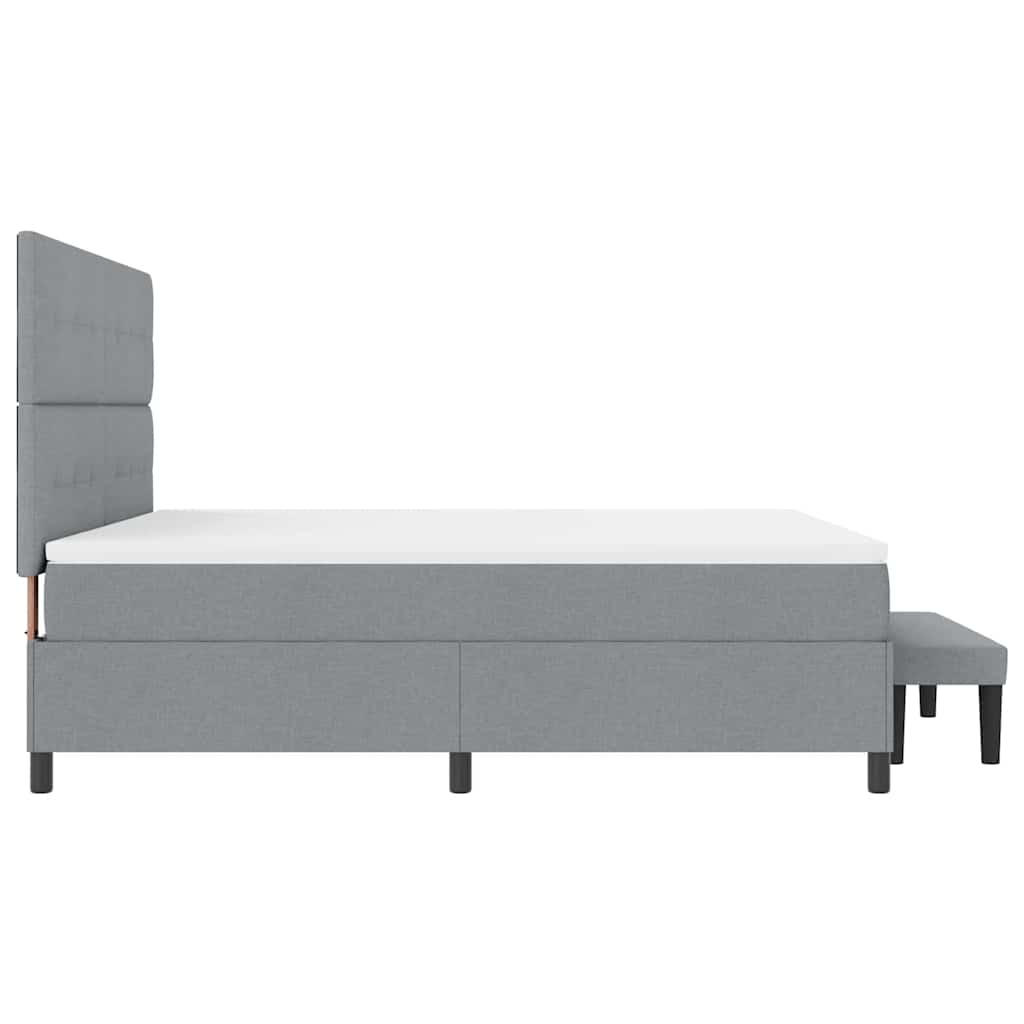 Boxspringbed met hoofdeinde Lichtgrijs 180 x 200 cm Stof is nu te koop bij PeponiXL, paradijselijk wonen!