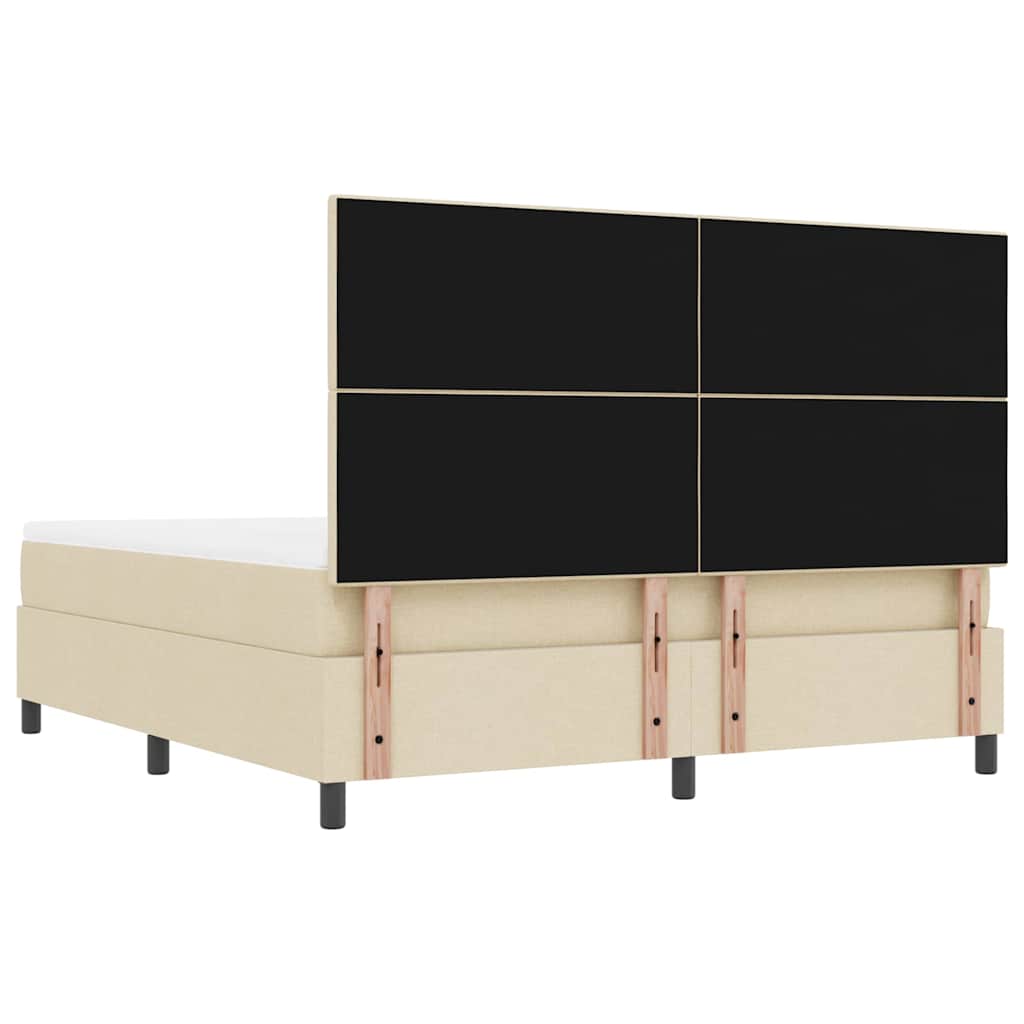 Boxspringbed met matras met hoofdeinde Crème 180 x 200 cm Stof is nu te koop bij PeponiXL, paradijselijk wonen!