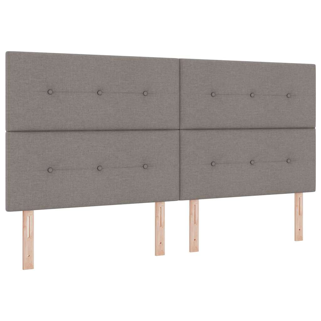 Boxspringbed met hoofdeinde Taupe 200 x 200 cm Stof
