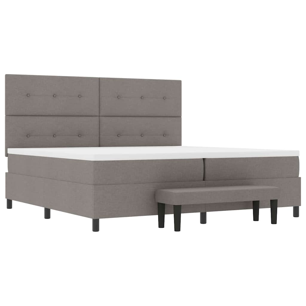 Boxspringbed met hoofdeinde Taupe 200 x 200 cm Stof