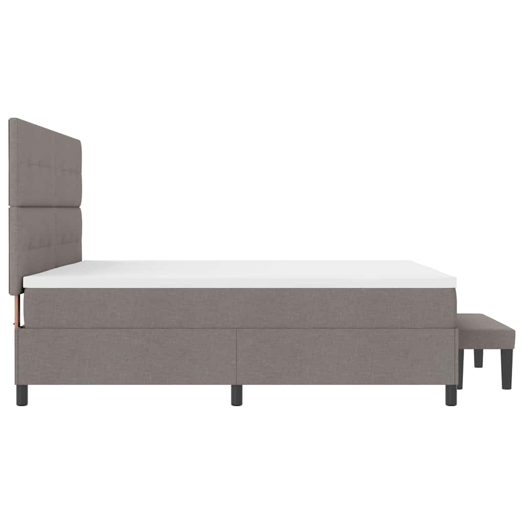 Boxspringbed met hoofdeinde Taupe 200 x 200 cm Stof