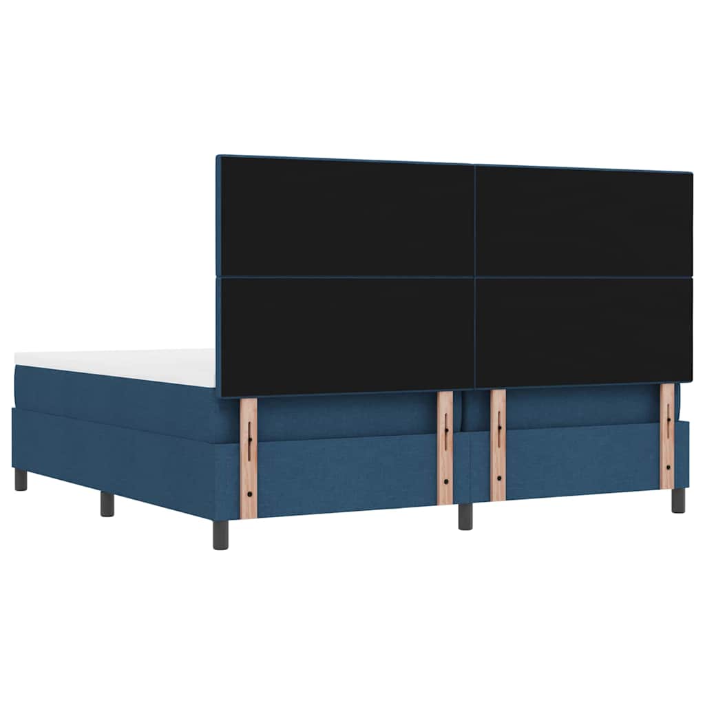 Boxspringbed met hoofdeinde Blauw 200 x 200 cm Stof is nu te koop bij PeponiXL, paradijselijk wonen!