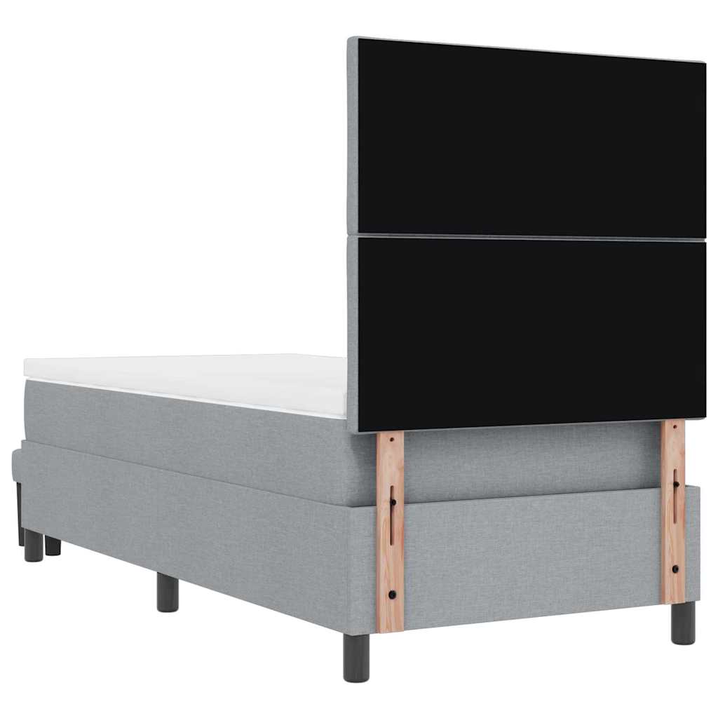 Boxspringbed met hoofdeinde Lichtgrijs 100 x 200 cm Stof is nu te koop bij PeponiXL, paradijselijk wonen!