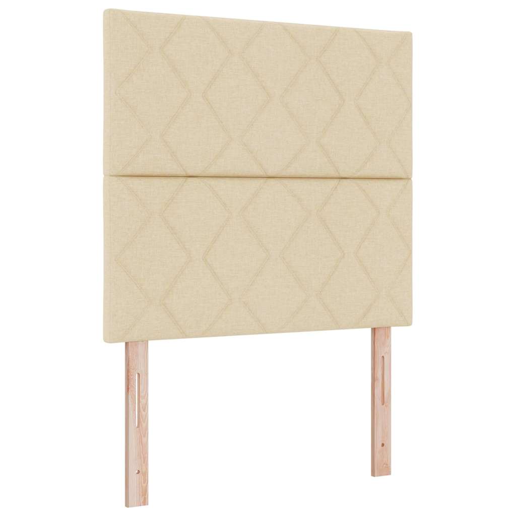 Boxspringbed met hoofdeinde Crème 100 x 200 cm Stof is nu te koop bij PeponiXL, paradijselijk wonen!