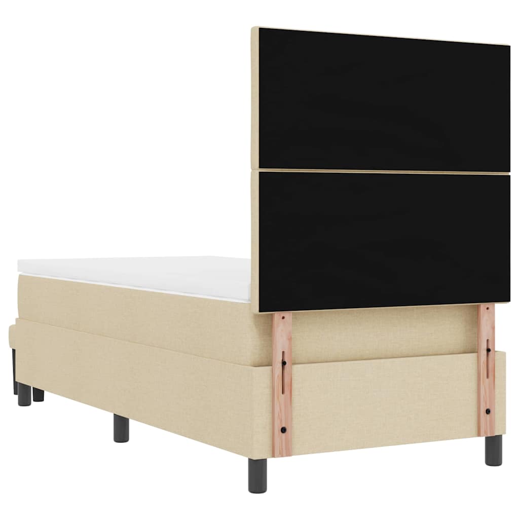 Boxspringbed met hoofdeinde Crème 100 x 200 cm Stof is nu te koop bij PeponiXL, paradijselijk wonen!