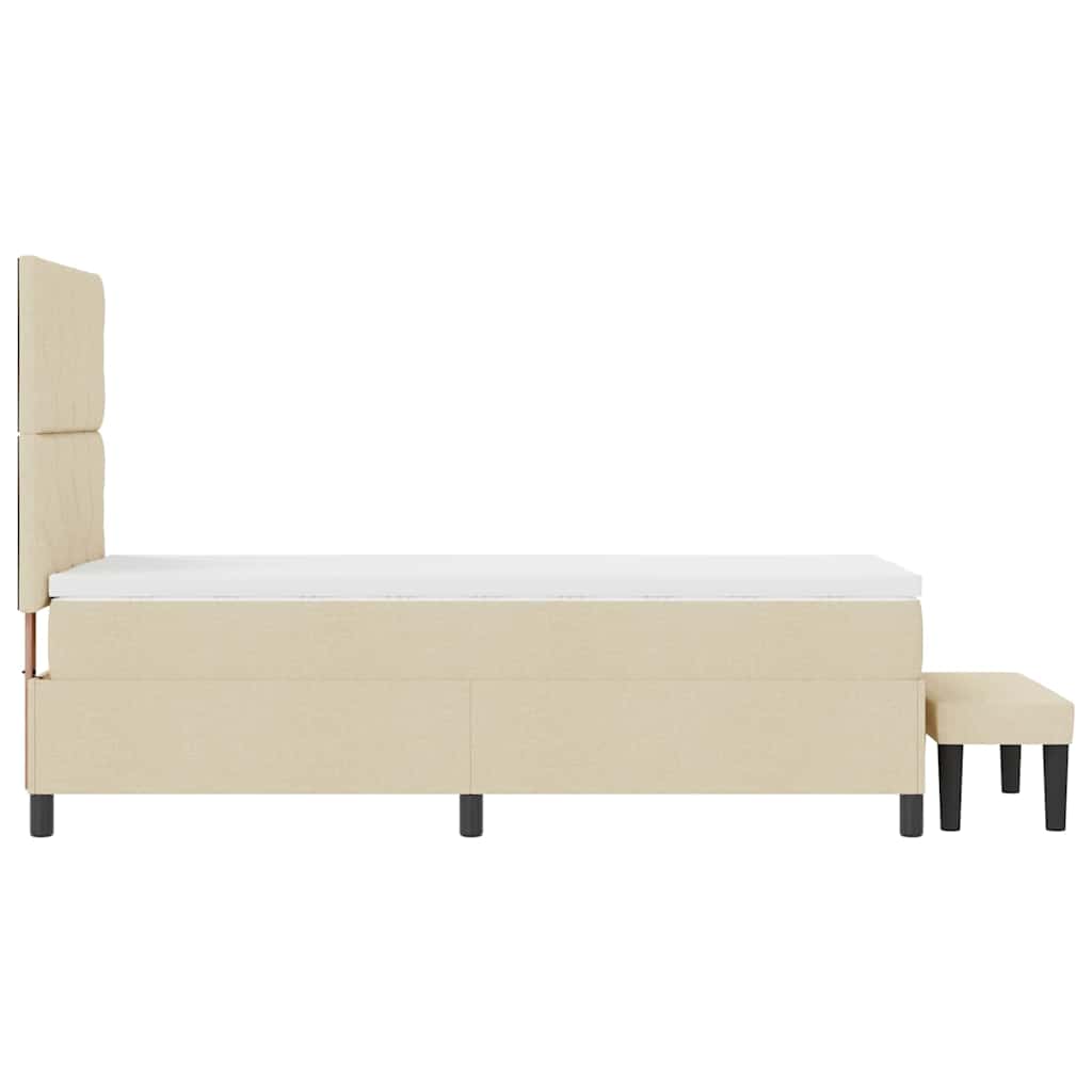 Boxspringbed met hoofdeinde Crème 100 x 200 cm Stof is nu te koop bij PeponiXL, paradijselijk wonen!