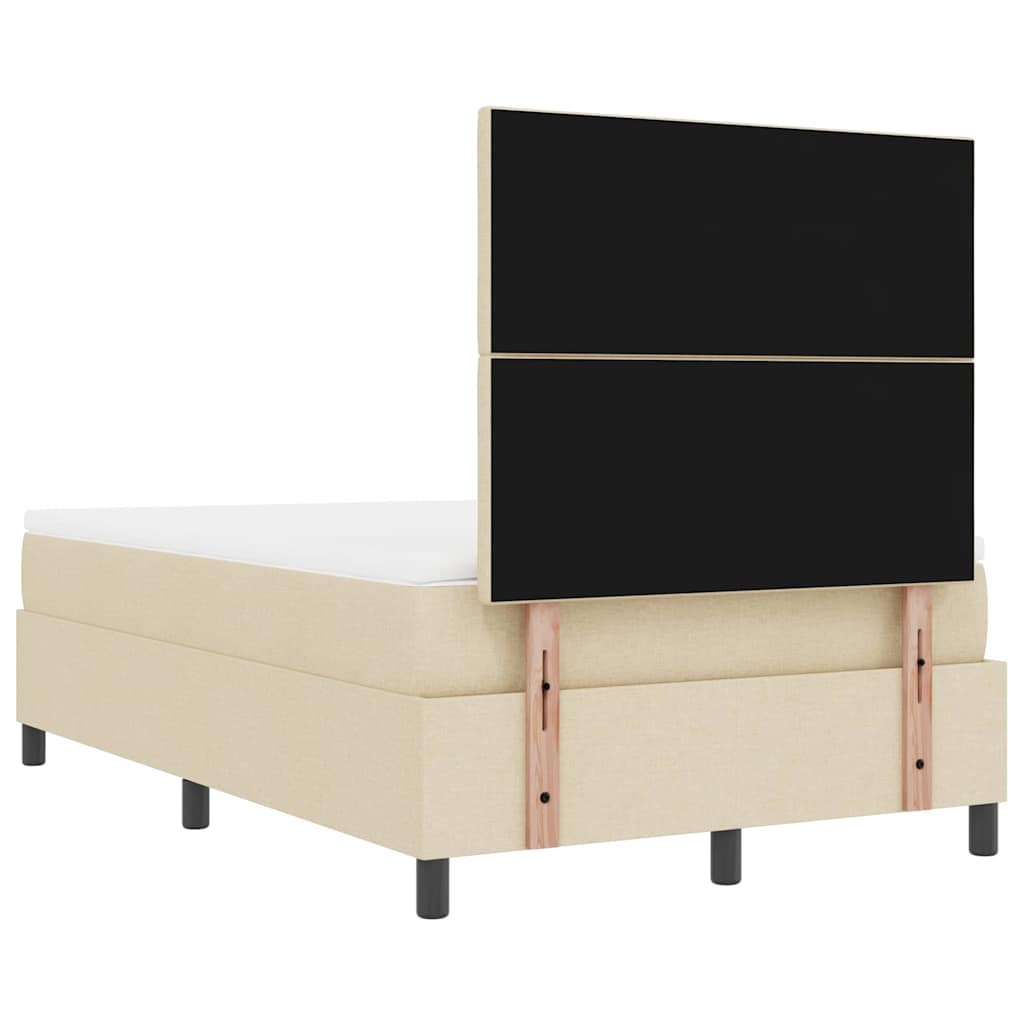 Boxspringbed met hoofdeinde Crème 120 x 190 cm Stof is nu te koop bij PeponiXL, paradijselijk wonen!