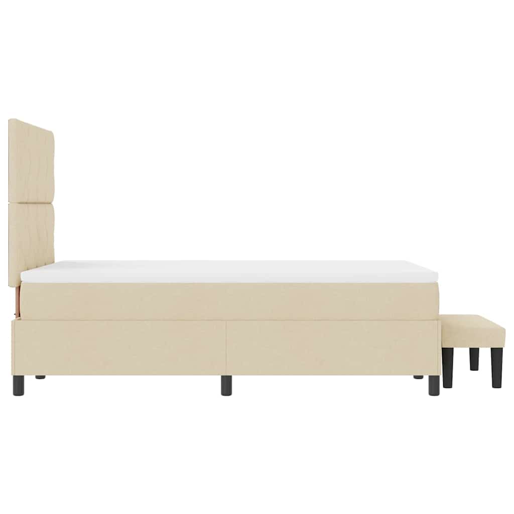 Boxspringbed met hoofdeinde Crème 120 x 190 cm Stof is nu te koop bij PeponiXL, paradijselijk wonen!